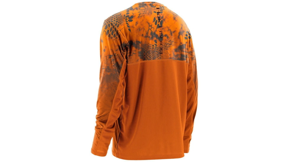 HUK Performance Fishing Men's Kryptek Fade Icon Long Sleeve Shirt, Kryptek Inferno, Large H1200114-870-L