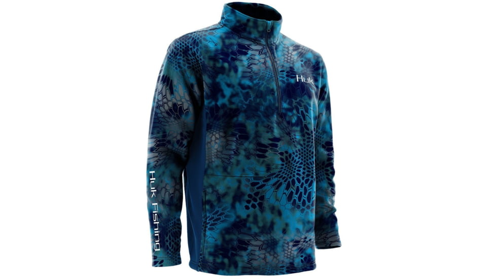 HUK Performance Fishing Men's Kryptek Fleece 1/4 Zip Top, Kryptek Pontus, 3XL H1300016-PON-XXXL