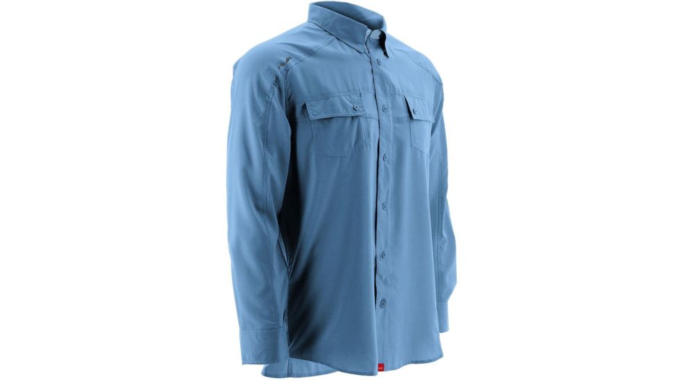 HUK Performance Fishing Men's Next Level Long Sleeve Shirt, Carolina Blue, 3XL H1500029-420-XXXL