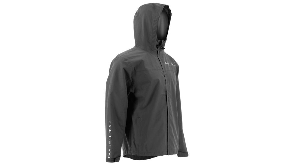 HUK Performance Fishing Packable Rain Jacket - Men's, Charcoal Gray, Large, H4000015-010-L
