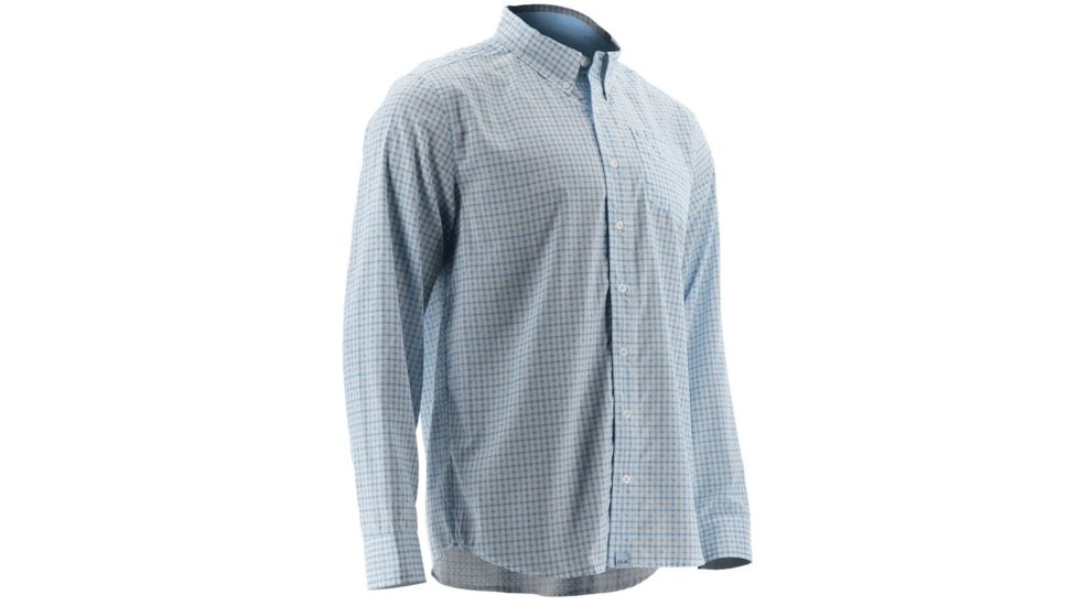 HUK Performance Fishing Men's Santiago Long Sleeve Shirt, Ice Blue, Extra Large H1500031-450-XL