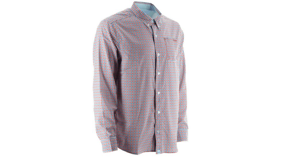 HUK Performance Fishing Men's Santiago Long Sleeve Shirt, LaSalle Red, 3XL H1500031-601-XXXL