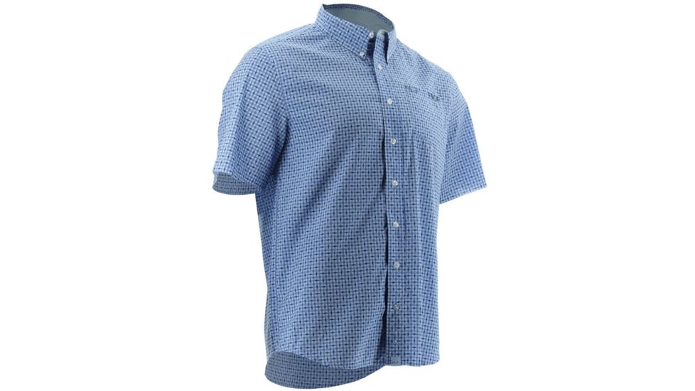 HUK Performance Fishing Men's Santiago Short Sleeve Shirt, LaSalle Navy, Large H1500035-411-L