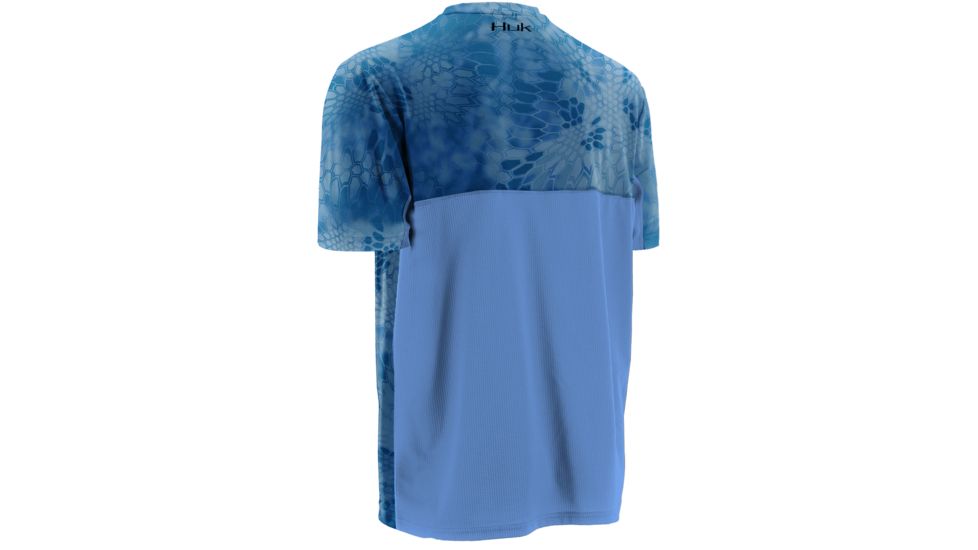 HUK Performance Fishing Mens Kryptek LoPro Icon Short Sleeve Shirt, Kryptek Carolina Blue, H1200106GCBS