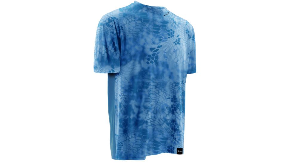 HUK Performance Fishing Mens Kryptek LoPro Icon Short Sleeve Shirt, Kryptek Carolina Blue