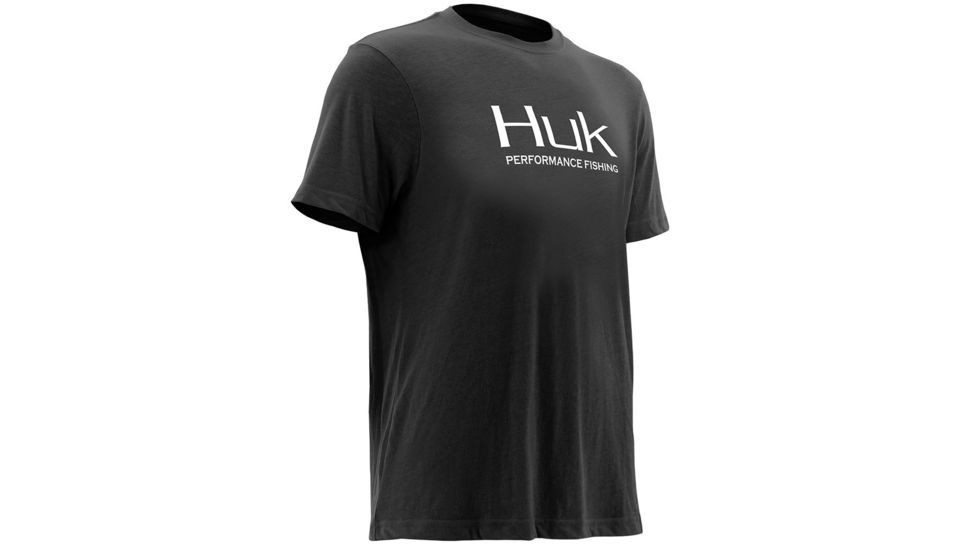 HUK Performance Fishing Mens Logo Tee, Black, Large, H1000121-001-L