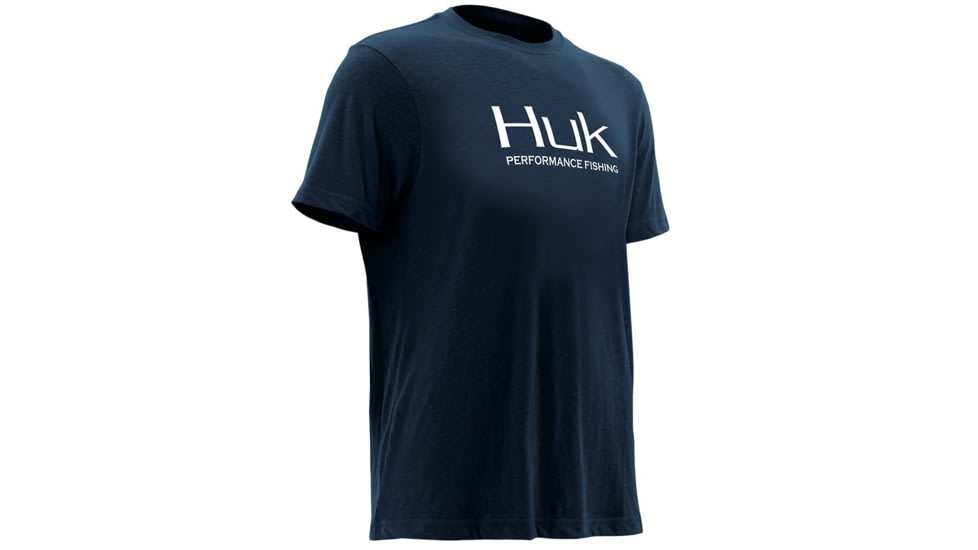 HUK Performance Fishing Mens Logo Tee, Navy, Large, H1000121-410-L