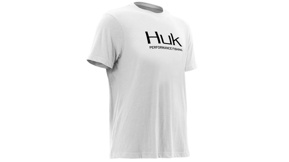 HUK Performance Fishing Mens Logo Tee, White, Large, H1000121-100-L
