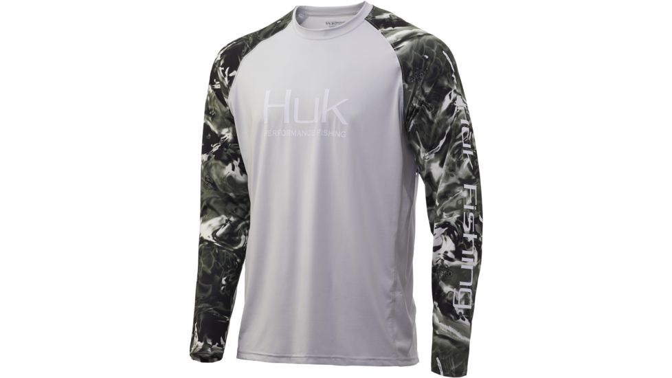 HUK Performance Fishing Mossy Oak Double Header Long Sleeve Graphic T-Shirt - Mens, Mossy Oak Hydro Freshwater, Extra Large, H1200229-926-XL
