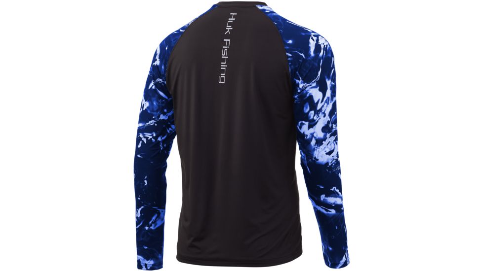 HUK Performance Fishing Mossy Oak Double Header Long Sleeve Graphic T-Shirt - Mens, Mossy Oak Hydro Reflex, Extra Large, H1200229-468-XL