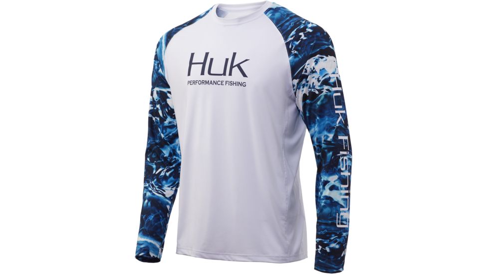 HUK Performance Fishing Mossy Oak Double Header Long Sleeve Graphic T-Shirt - Mens, Mossy Oak Hydro Sailfish, Small, H1200229-488-S