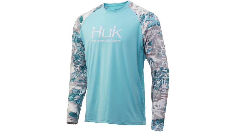 HUK Performance Fishing Mossy Oak Double Header Long Sleeve Graphic T-Shirt - Mens, Mossy Oak Hydro Shallows, Extra Large, H1200229-928-XL
