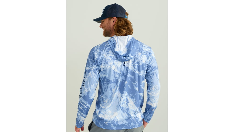 HUK Performance Fishing Mossy Oak Pursuit Performance Hoodie - Mens, Moe Sw Spndrift, Small, H1200611-945-S