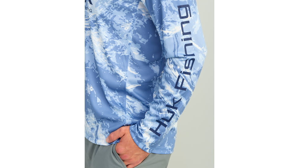 HUK Performance Fishing Mossy Oak Pursuit Performance Hoodie - Mens, Moe Sw Spndrift, Small, H1200611-945-S