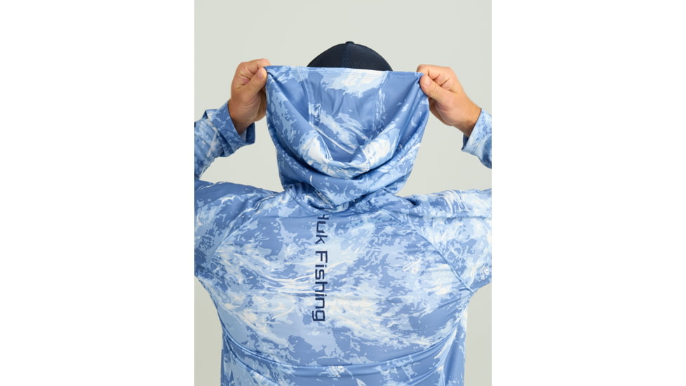 HUK Performance Fishing Mossy Oak Pursuit Performance Hoodie - Mens, Moe Sw Spndrift, Small, H1200611-945-S