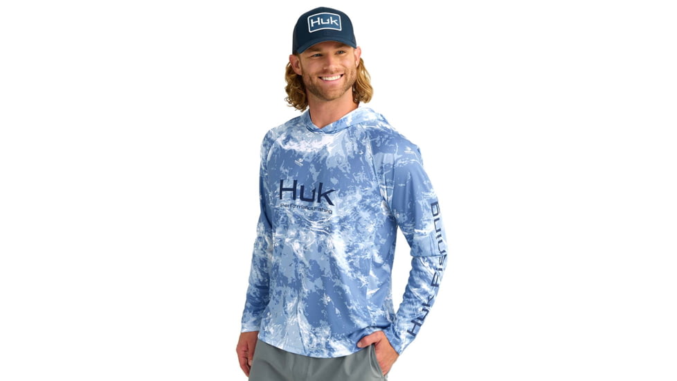 HUK Performance Fishing Mossy Oak Pursuit Performance Hoodie - Mens, Moe Sw Spndrift, Small, H1200611-945-S
