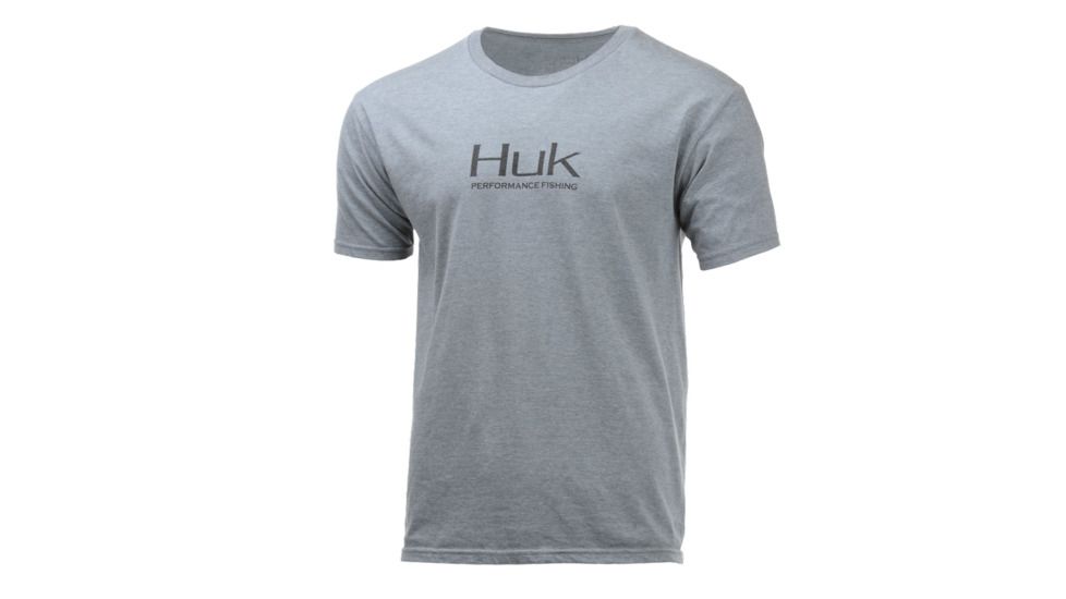 HUK Performance Fishing Performance Fishing Tops, Short Sleeve - Mens, True Grey Heather, Large, H1000176-035-L