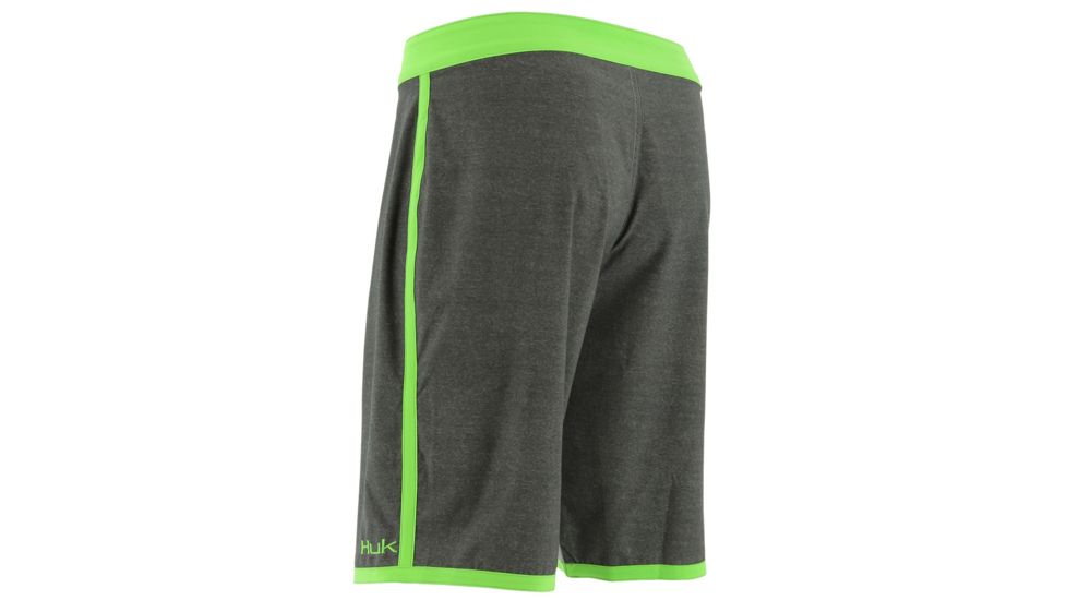 HUK Performance Fishing Piped Mens Heather Boardshorts, Dark Grey, 32, H2000029DGY32