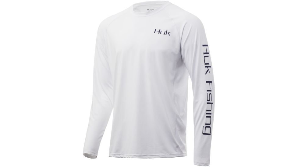 HUK Performance Fishing Pursuit Bill Fish Art Slam Long Sleeve Graphic T-Shirt - Mens, White, Extra Large, H1200202-100-XL