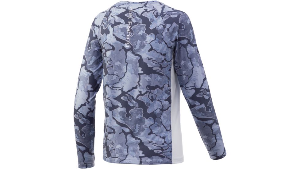 HUK Performance Fishing Pursuit Camo Vented Long Sleeve Tee - Youth, Erie, Medium, H7120017-037-YM