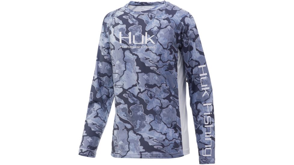 HUK Performance Fishing Pursuit Camo Vented Long Sleeve Tee - Youth, Erie, Medium, H7120017-037-YM