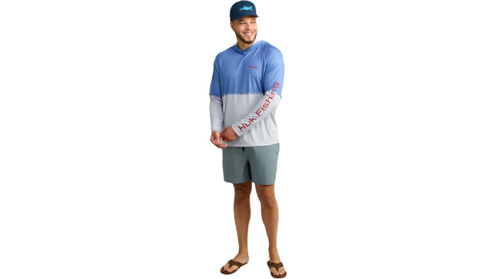 HUK Performance Fishing Pursuit Graphic Hoodie - Mens, Harbor Mist, 3XL, H1200632-034-XXXL