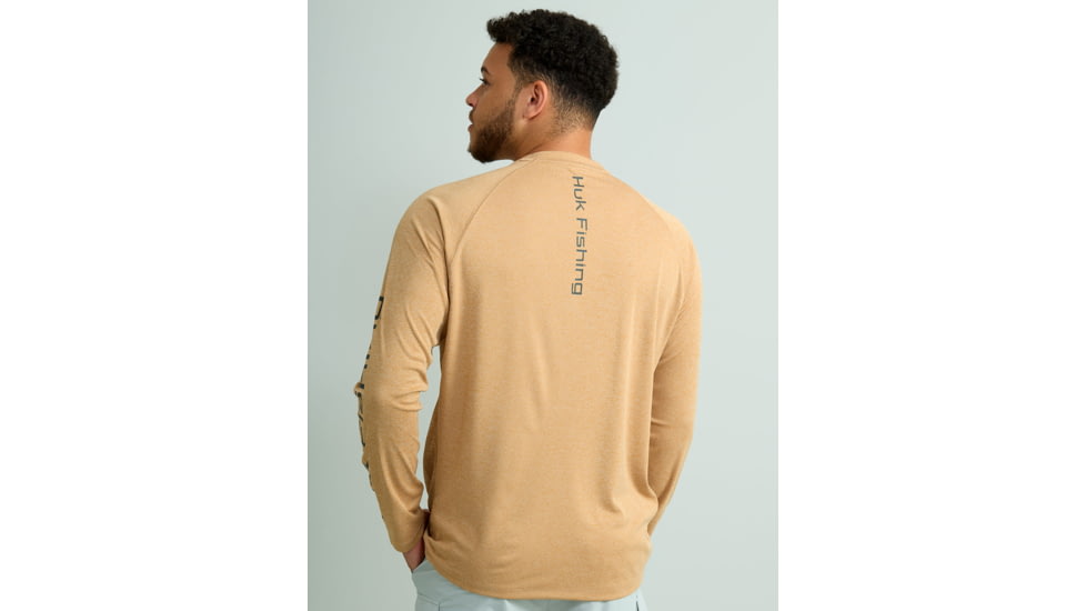 HUK Performance Fishing Pursuit Heather Long Sleeve Shirt - Mens, Sand Piper Hthr, Large, H1200485-219-L