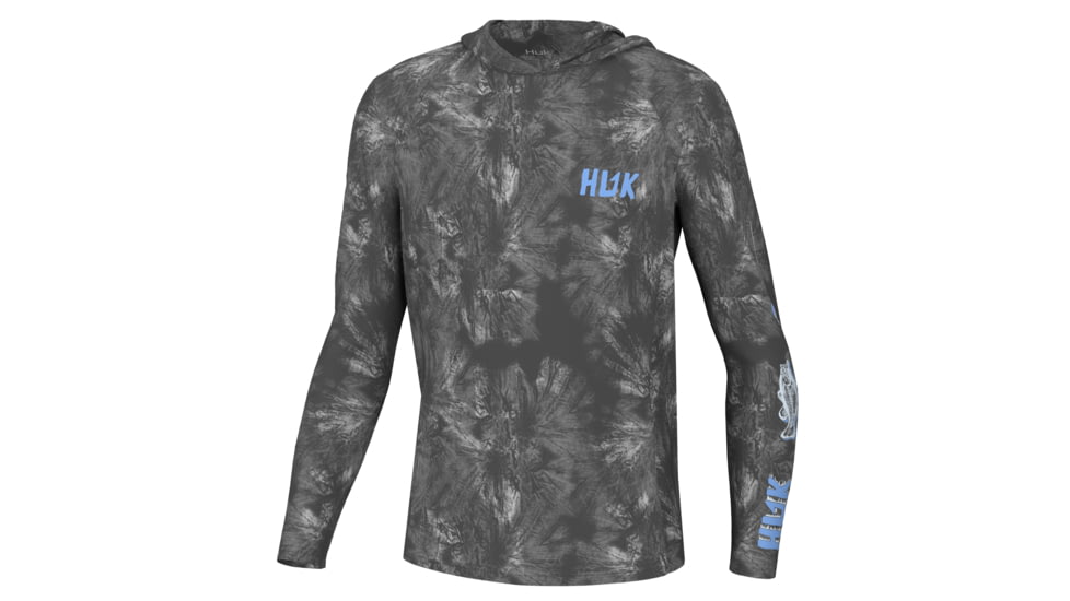 HUK Performance Fishing Pursuit Hoodie Fish Line - Youth, Volcanic Ash, YS, H7120104-013-YS