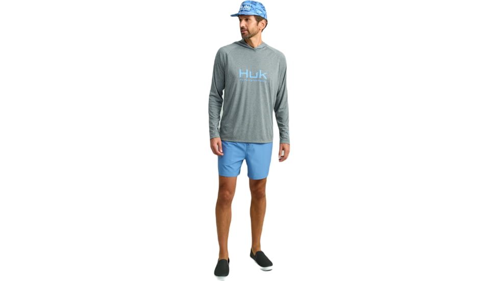 HUK Performance Fishing Pursuit Hoodie Heather - Mens, Heather Black, Medium, H1200486-003-M