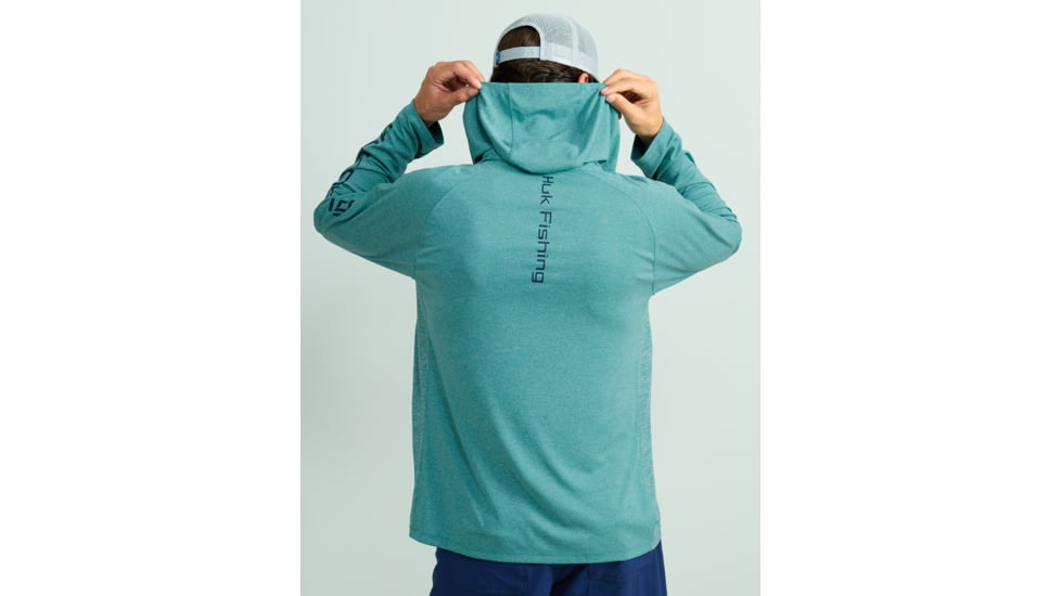 HUK Performance Fishing Pursuit Hoodie Heather - Mens, Storm Blue Hthr, Medium, H1200486-540-M