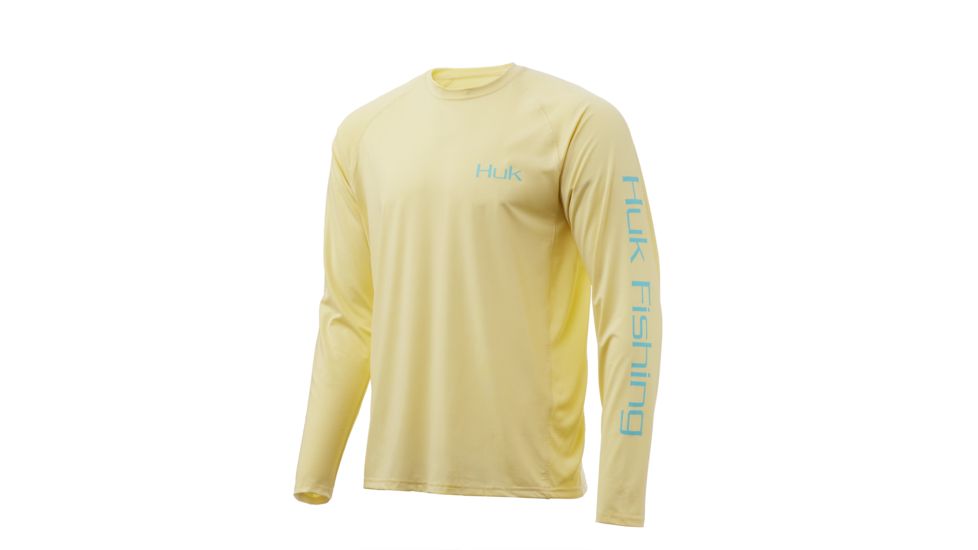 HUK Performance Fishing Pursuit Mullet Run Long Sleeve Graphic T-Shirt - Mens, French Vanilla, Medium, H1200207-740-M