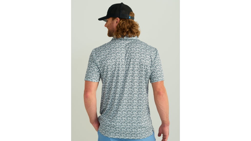 HUK Performance Fishing Pursuit Printed Polo - Mens, Harbor Mist, Small, H1200634-034-S
