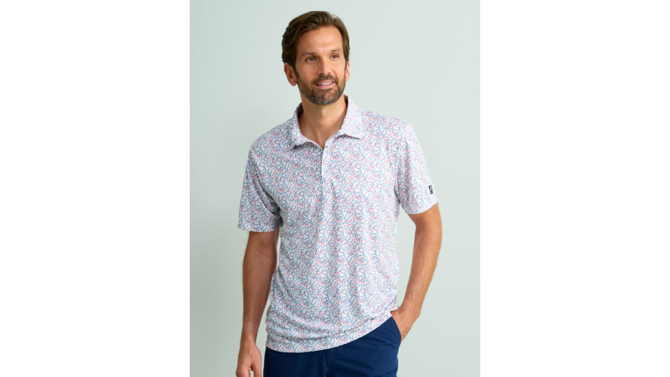 HUK Performance Fishing Pursuit Printed Polo - Mens, Scarlet Blaze, 2XL, H1200634-621-XXL