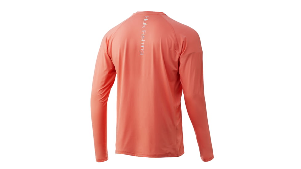 HUK Performance Fishing Pursuit Vented Long Sleeve - Mens, Fusion Coral, Medium, H1200150-634-M