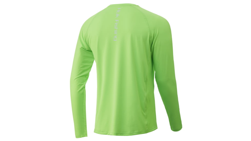 HUK Performance Fishing Pursuit Vented Long Sleeve - Mens, Neon Green, Extra Large, H1200150-321-XL