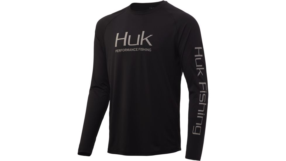 HUK Performance Fishing Pursuit Vented Long Sleeve Tee - Mens, Black, Medium, H1200150-001-M