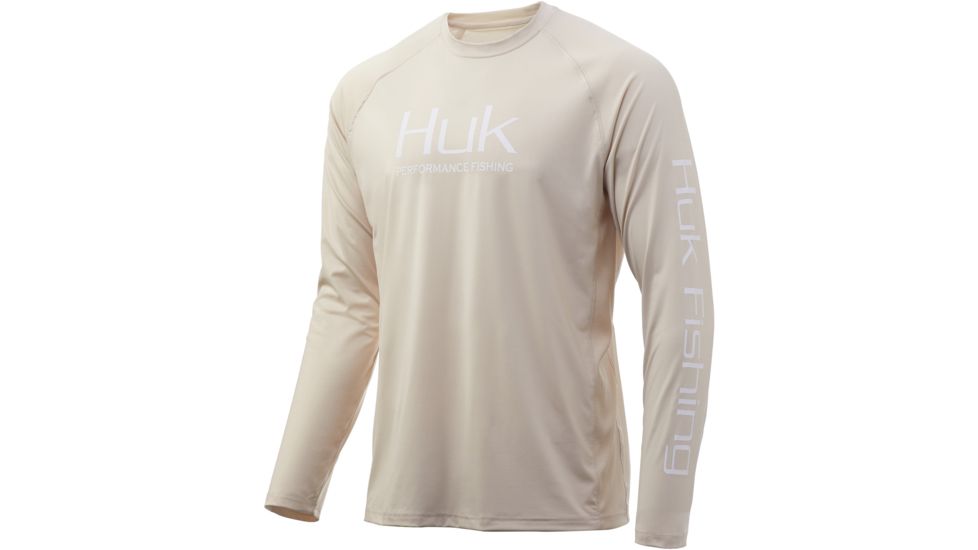 HUK Performance Fishing Pursuit Vented Long Sleeve Tee - Mens, Bone, 2XL, H1200150-102-XXL
