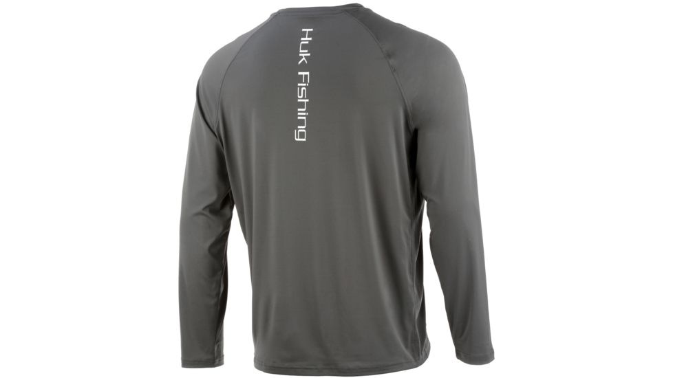 HUK Performance Fishing Pursuit Vented Long Sleeve Tee - Mens, Iron, Large, H1200150-010-L
