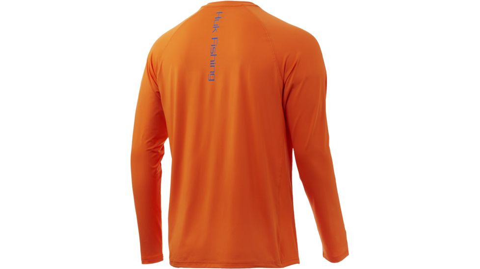 HUK Performance Fishing Pursuit Vented Long Sleeve Tee - Mens, Orange Tiger, Small, H1200150-821-S