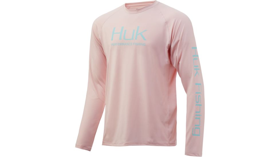 HUK Performance Fishing Pursuit Vented Long Sleeve Tee - Mens, Seashell Pink, 2XL, H1200150-682-XXL