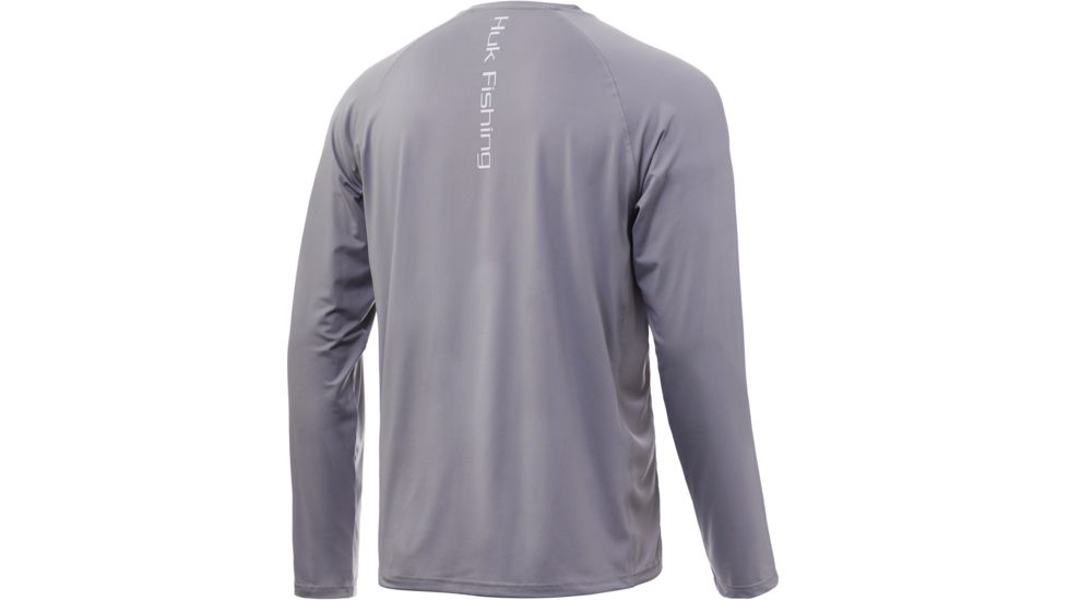 HUK Performance Fishing Pursuit Vented Long Sleeve Tee - Mens, Sharkskin, Small, H1200150-028-S