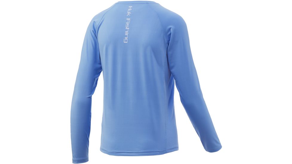 HUK Performance Fishing Pursuit Vented Long Sleeve Tee - Youth, Carolina Blue, Medium, H7120016-420-YM