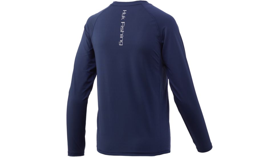 HUK Performance Fishing Pursuit Vented Long Sleeve Tee - Youth, Sargasso Sea, Medium, H7120016-409-YM