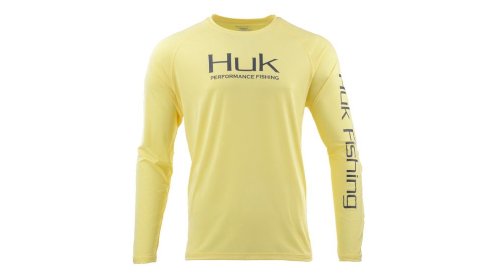 HUK Performance Fishing Pursuit Vented LS Tops, Long Sleeve - Mens, Butter, Large, H1200150-745-L