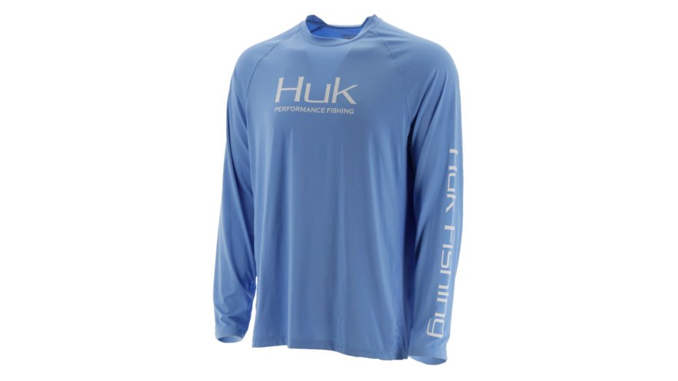 HUK Performance Fishing Pursuit Vented LS Tops, Long Sleeve - Mens, Carolina Blue, Extra Large, H1200150-420-XL