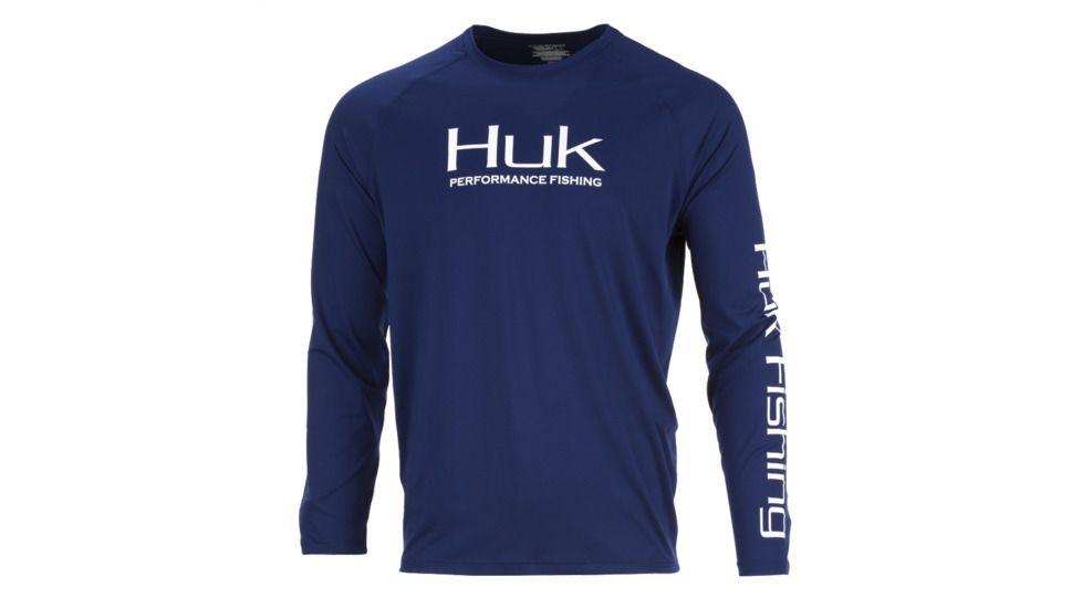 HUK Performance Fishing Pursuit Vented LS Tops, Long Sleeve - Mens, Navy, Extra Large, H1200150-455-XL