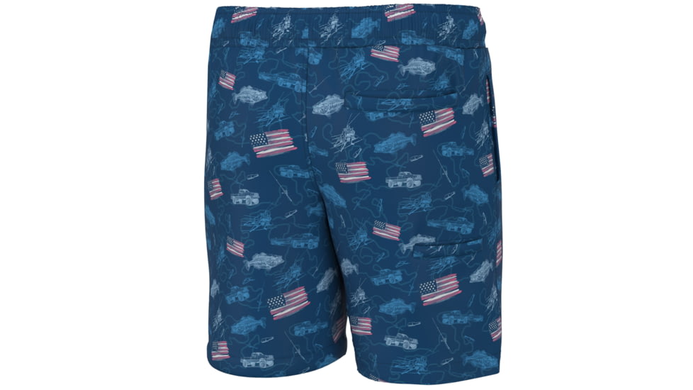 HUK Performance Fishing Pursuit Volley Fish And Flags Shorts - Youth, Set Sail, YS, H7200012-489-YS