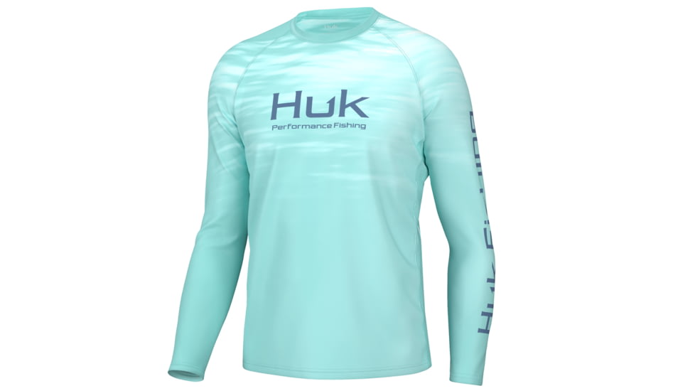 HUK Performance Fishing Quiet Waters Pursuit Crew - Mens, Eggsheel Blue, 3XL, H1200612-494-XXXL