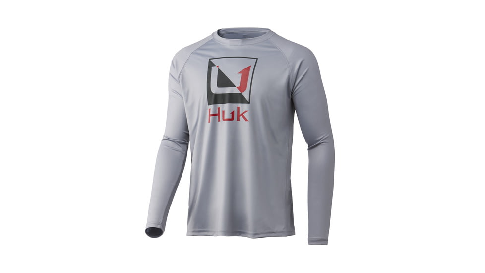 HUK Performance Fishing Reflection Pursuit Long-Sleeve Shirt - Men's, Medium, Overcast Grey, H1200462-032-M