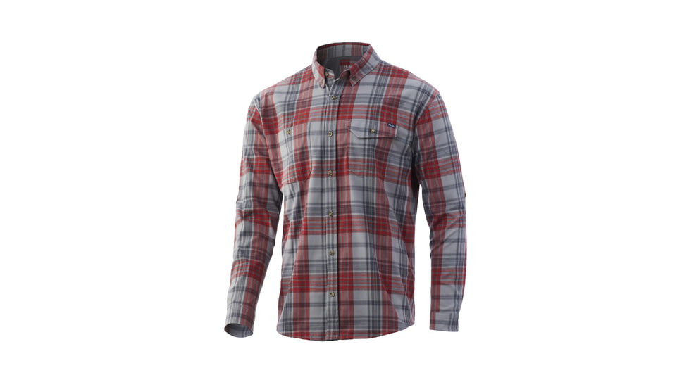 HUK Performance Fishing Rutledge Flannel - Men's, Medium, Volcanic Ash, H1500136-013-M